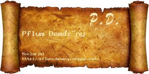 Pflum Demény névjegykártya